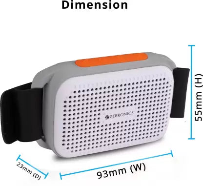 ZEBRONICS ZAPPY WEARABLE Bluetooth Speaker (Grey, Stereo Channel) ZEBRONICS ZAPPY WEARABLE Bluetooth Speaker (Grey, Stereo Channel)